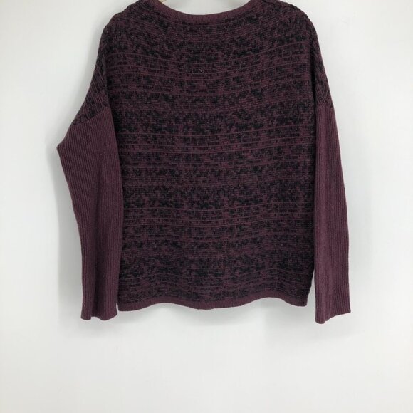 Kerisma Maroon burgundy marled knit drop shoulder round neck boxy sweater S/M - Picture 2 of 9